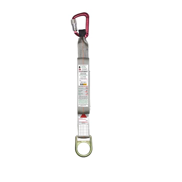 Super Anchor Safety ANSI Z359.13 Energy Absorber A-End Aluminum Carabiner 5006-Z B-End D-ring. 23" Service Length. 6184 - main